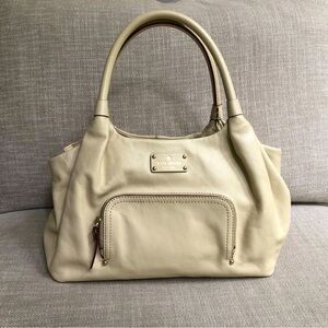 Kate Spade Cream Soft Leather Hobo Handle Shoulder Purse